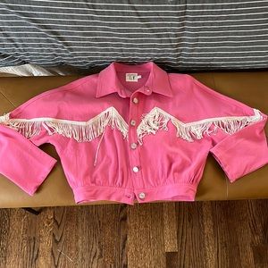 Cropped Hot Pink Western Jacket!